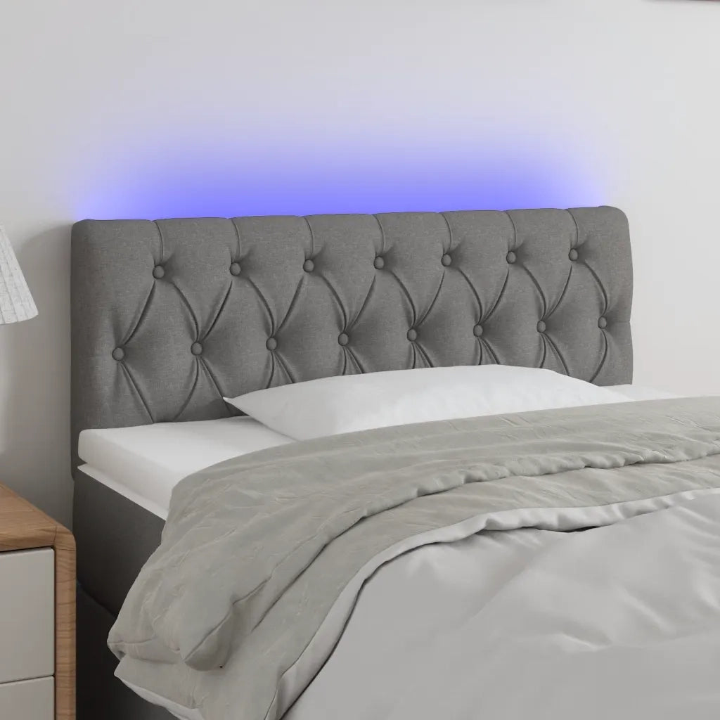 Testiera | Testata a LED Grigio Scuro 90x7x78/88 cm in Tessuto