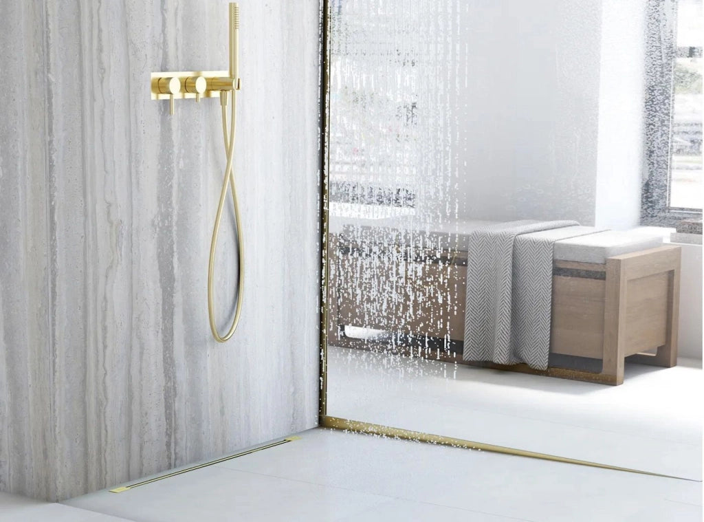 Profilo Doccia Pendenzato 140cm Gold sinistra