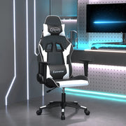 vidaXL Sedia da Gaming Nero e Bianco in Similpelle