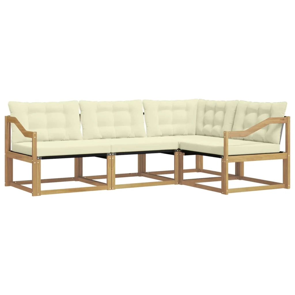 Set di divani da esterno con cuscino 4 pcs Bianco e Crema 3388644