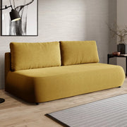 Brugnato, Divano Letto 2 Posti Contenitore, 210x106 cm Giallo