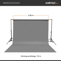 Sfondo fotografico in cartoncino grigio 2,60x10 m, Backdrop foto antiriflesso e resistente, per studi fotografici