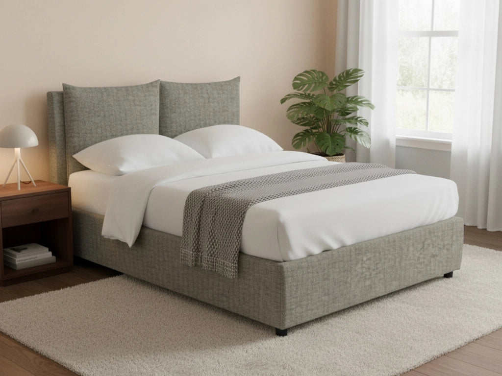Newton, Letto Piazza e Mezza Sfoderabile Made in Italy, Grigio