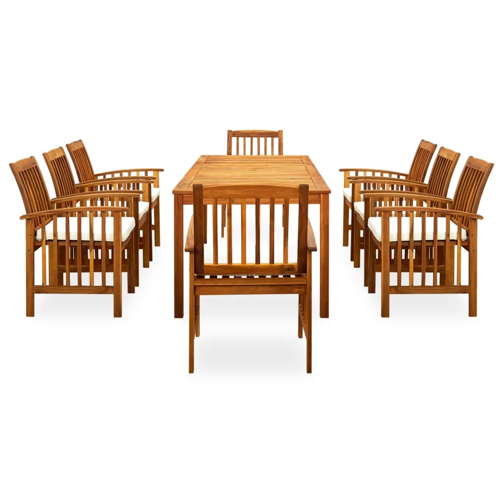 Set da Pranzo da Giardino 9 pz con Cuscini Massello di Acacia 3058091