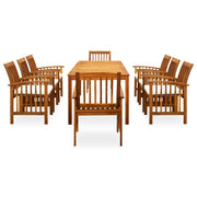 Set da Pranzo da Giardino 9 pz con Cuscini Massello di Acacia 3058091
