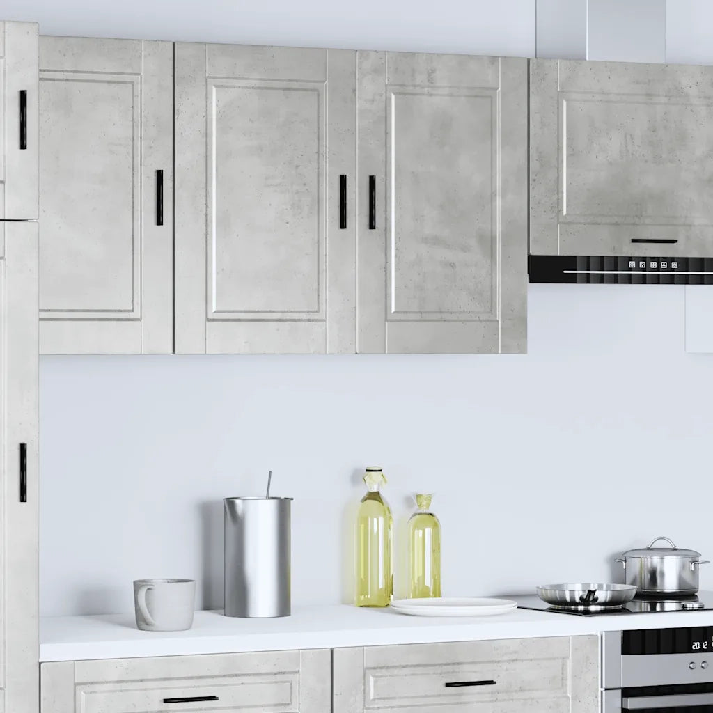 Pensile da Cucina-Mobile Cucina da Parete Porto Grigio Cemento in Legno Multistrato 786963