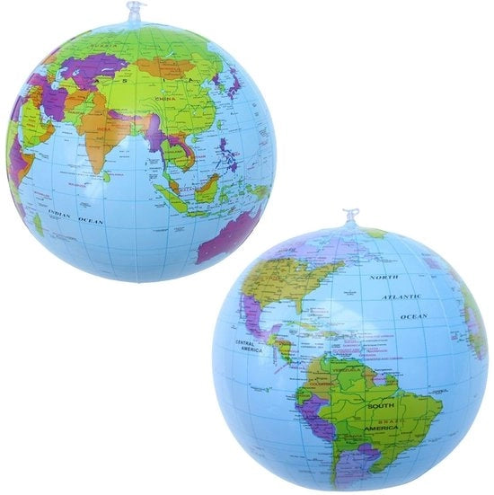 Mappa Mundi Opzionale 40 cm - Sfera Opzionale del Mondo - Giocattolo Educativo - Accessori Geografia - Set da 2 - Materiale PVC Leggero