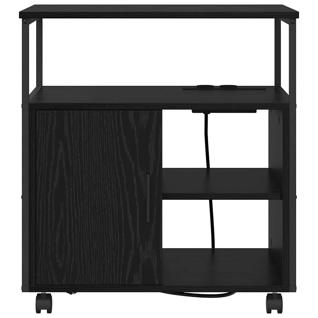 Cabina con Stazione di Ricarica Rovere Nero 61 x 46 x 67 cm 859830