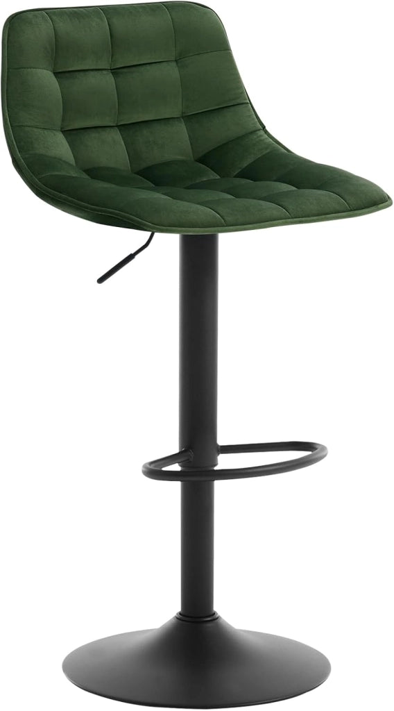 Sgabello Cucina Moderno Sgabello da Bar Girevole con Poggiapiedi, in Velluto Nero BH273sz-1