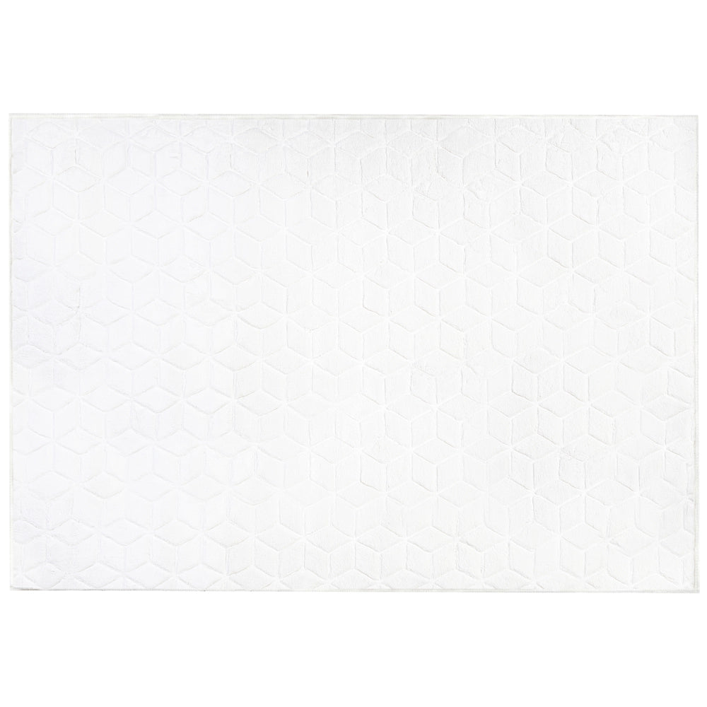 Tappeto in finta pelliccia di coniglio bianco Pelliccia artificiale di poliestere 160 x 230 cm Tappeto morbido Shaggy ad alto pelo