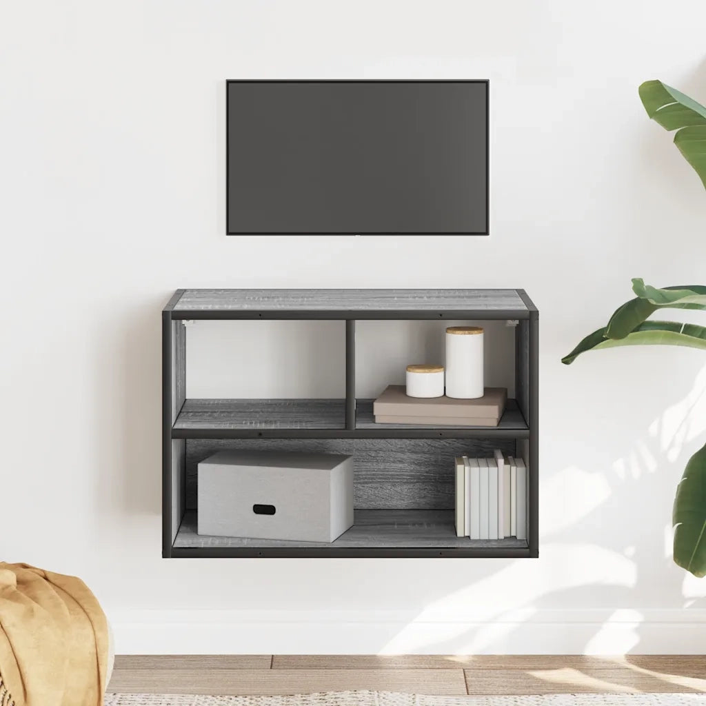 Mobile TV Grigio Sonoma 60x31x39,5cm in Truciolato e Metallo 848917