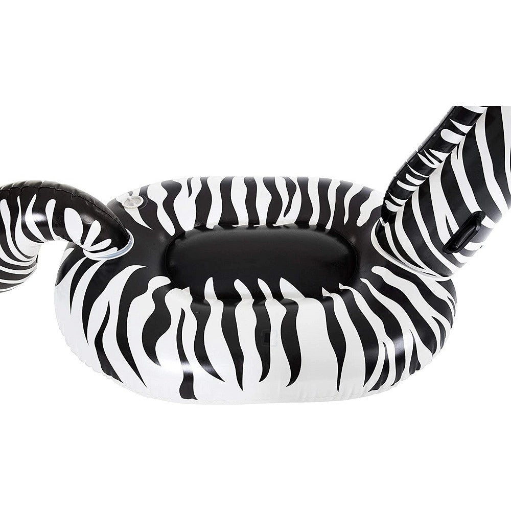 Trade Shop - Cavalcabile Fashion Gonfiabile Zebra Gigante Con Luci Led Piscina 254x142cm 41406 -