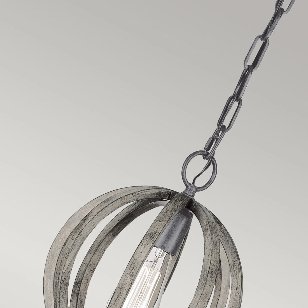 Lampada a sospensione sfera legno Allier Feiss E27