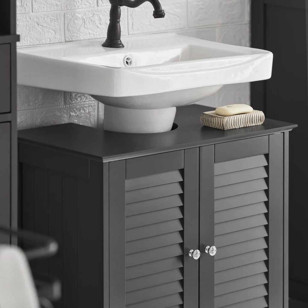 Mobiletto Bagno Cassettiera Bagno Armadietto Bagno Mobile Sottolavabo per Bagno Grigio FRG237-II-DG SoBuy