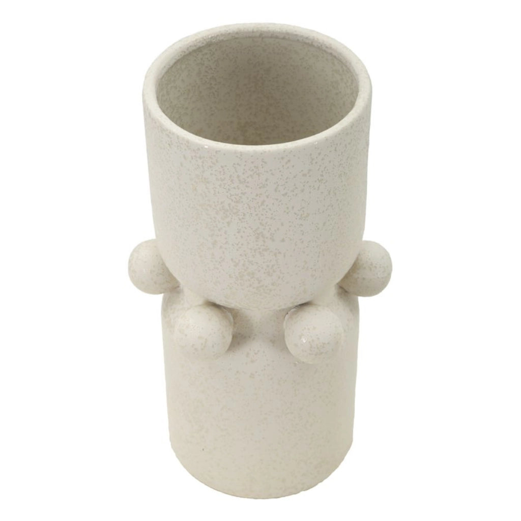 Vaso Decorativo VKH646, Beige, Ceramica, 16x16x28 cm