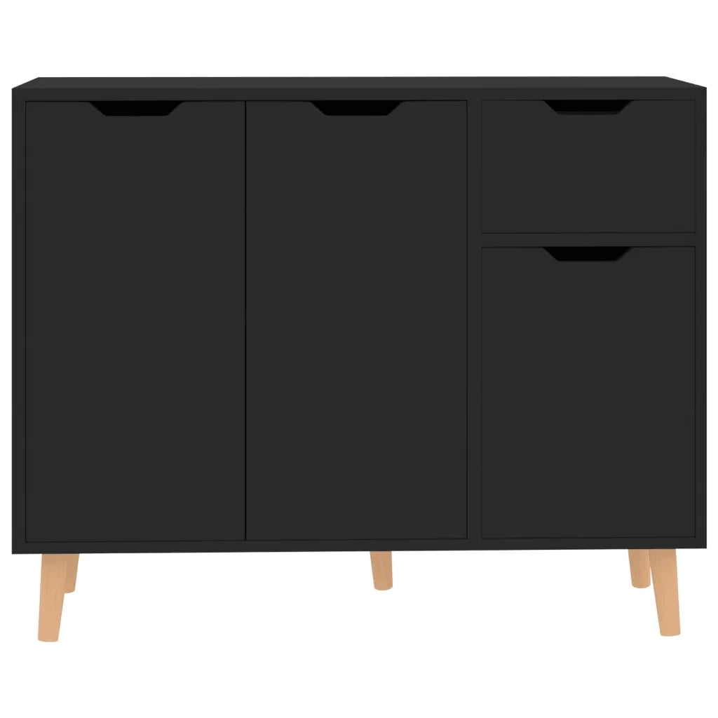 Credenza Nera 90x30x72 cm in Legno Multistrato 326814