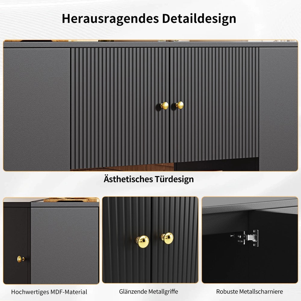 Credenza Cucina con Cassetti e Ripiani ¨C Xylo ¨C Nero