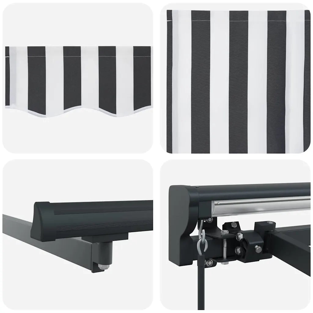 vidaXL Tenda Retrattile Antracite e Bianco 300x250 cm Tessuto