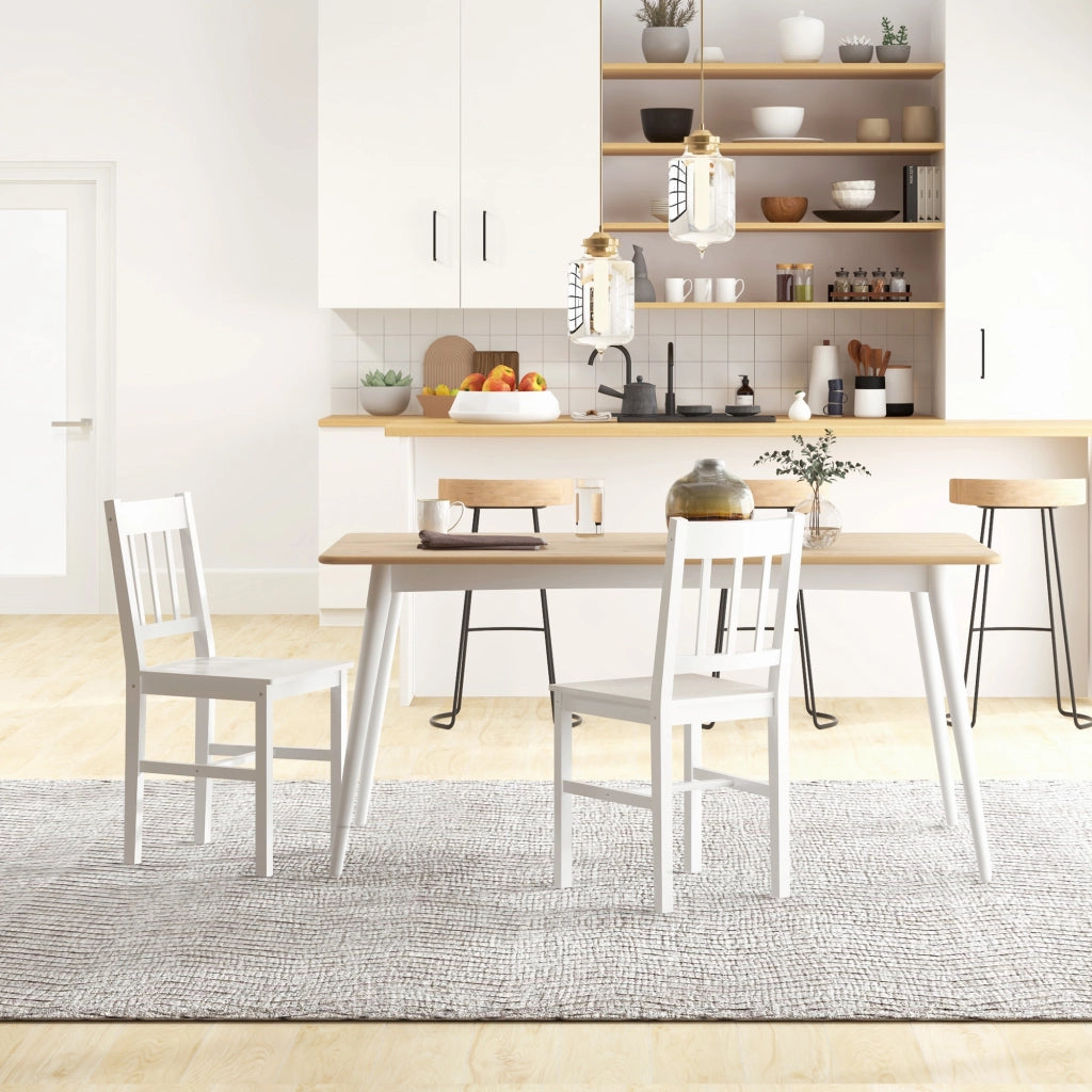 Set 2 Sedie da Pranzo ¨C zephmum ¨C Bianco Legno Pino 41x46,5x85,5 cm