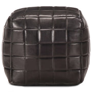 Pouf Nero 40x40x40 cm in Vera Pelle di Capra