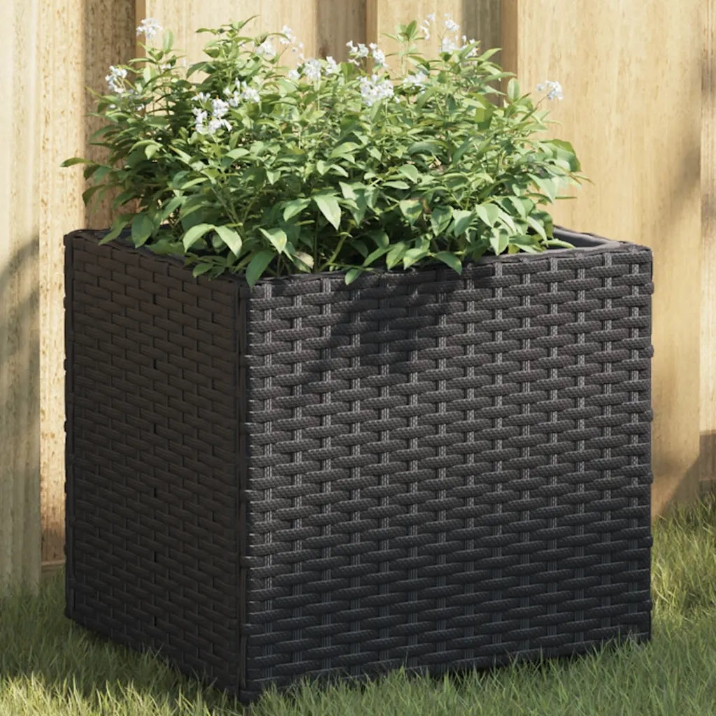 Fioriere da Giardino 2 pz Nere 36x30x32 cm in Polyrattan 3210531
