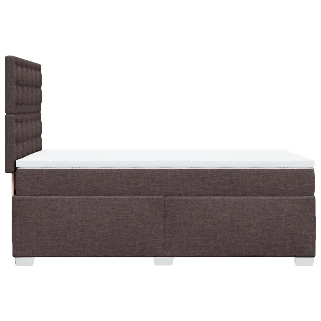 vidaXL Giroletto a Molle con Materasso Marrone Scuro 90x190cm Tessuto