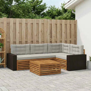Set di divani da esterno 5 pz Naturale e Grigio Chiaro 3383334