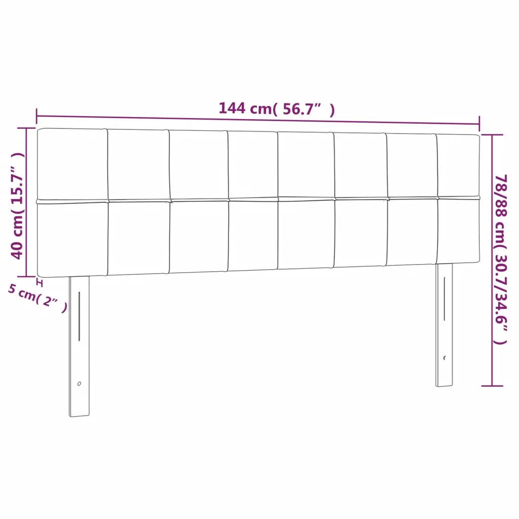 Testiere 2 pz Tortora 72x5x78/88 cm in Tessuto