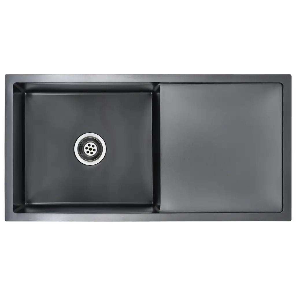 Lavello da Cucina Lavorato a Mano con Filtro Nero Acciaio Inox cod mxl 75859