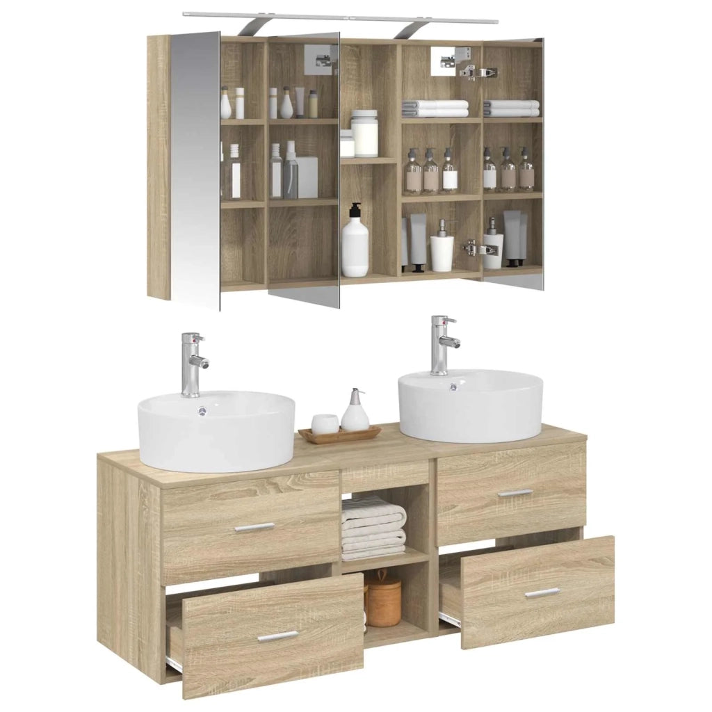 Set di mobili per il bagno 4 pcs Rovere Sonoma 3406897