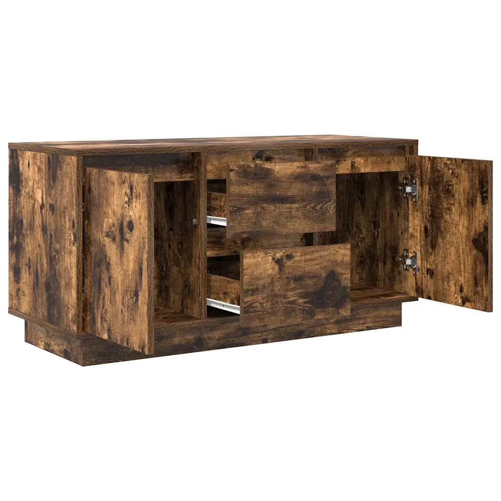 vidaXL Mobile Porta TV con Luci LED Rovere Fumo 100x41x50 cm