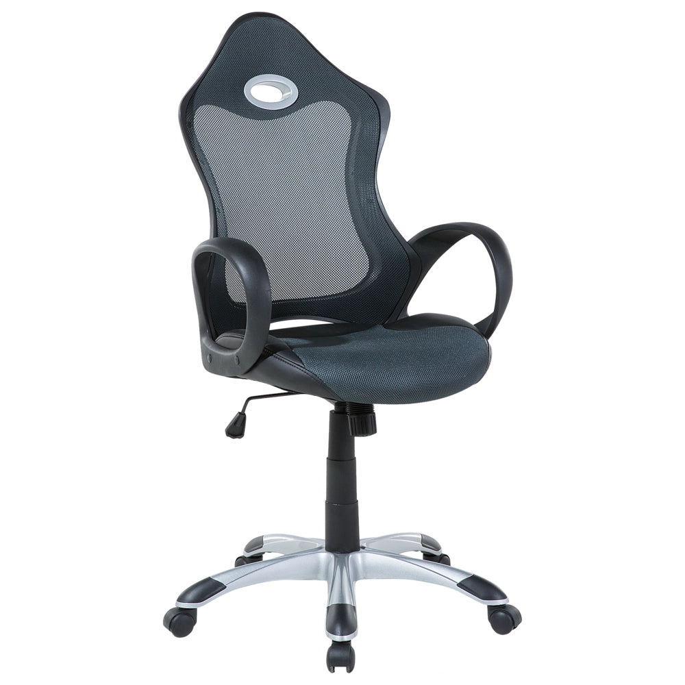 Sedia da ufficio Girevole in tessuto a rete grigio e verde Meccanismo di inclinazione del sedile regolabile in altezza Schienale ergonomico