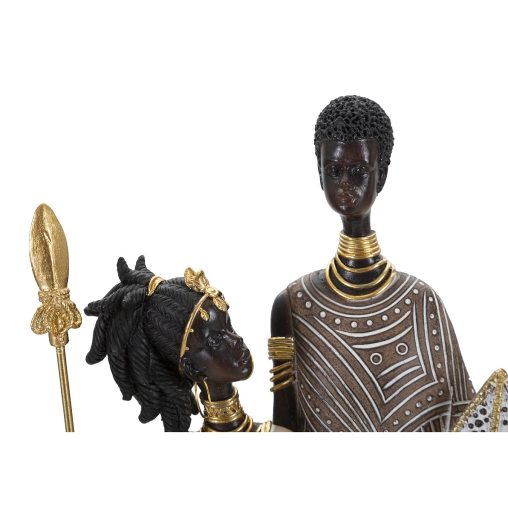 Scultura Africa 10, Multicolore, Poliresina, 16x11,5x38 cm