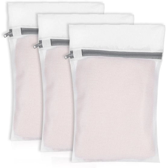 Set a 3 pezzi per Lavatrice - Raccoglitore con Cerniera - Tela Fina - 30x40 cm - Respira e Resistente alle Scalfitture