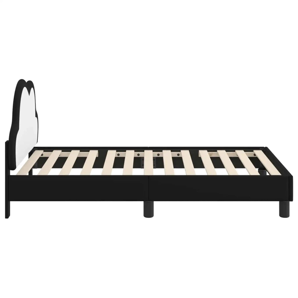 Struttura letto Bambini | Letto Infantile | Lettino con testata Nero 80 x 160 cm PU