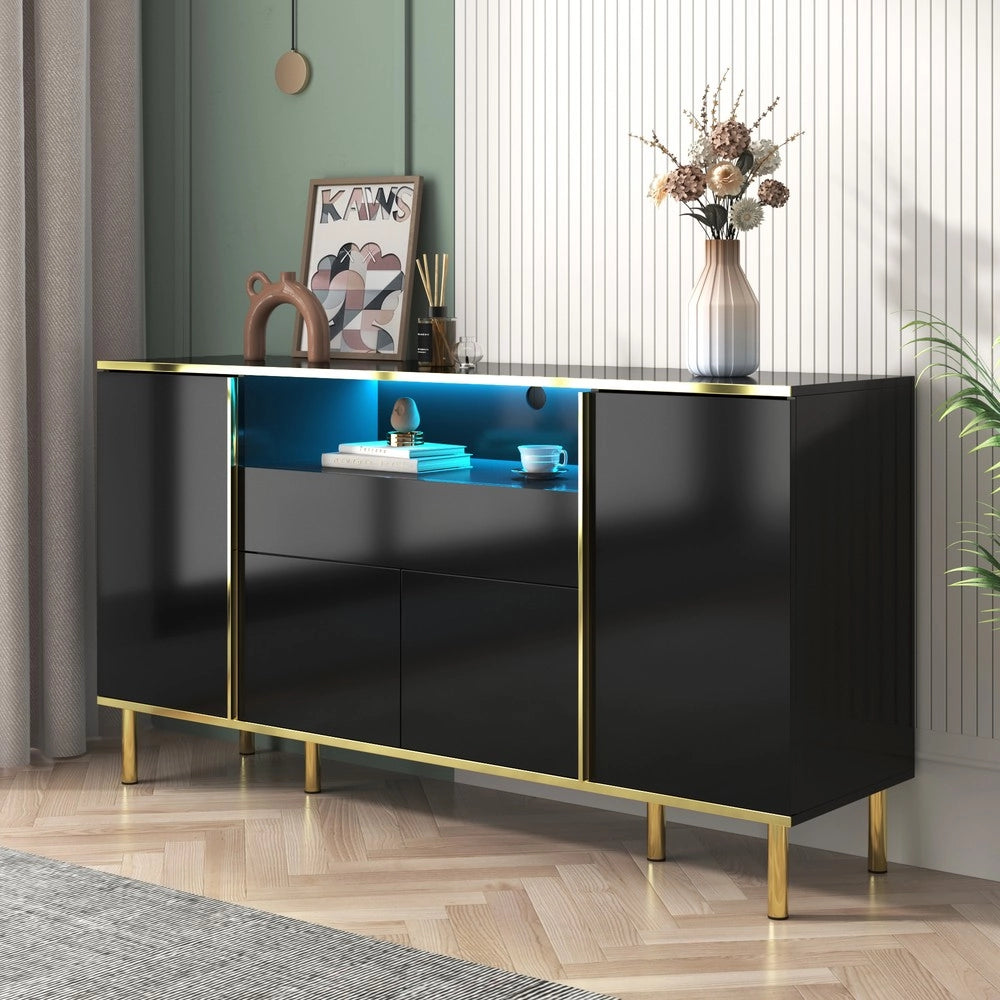 Cassettiera Sideboard ¨C Minimal ¨C nero lucido 150x40x80cm