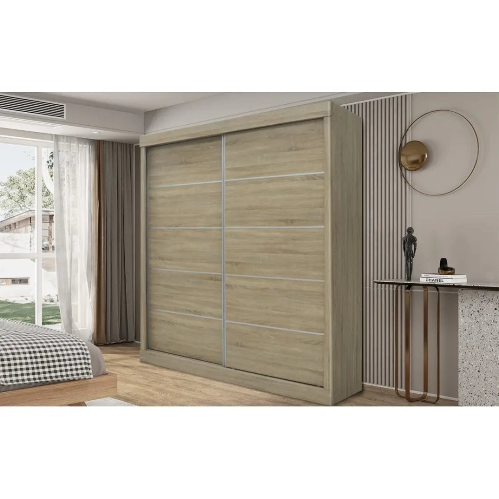 Armadio MILS – 2 porte scorrevoli – Rovere Sonoma – Stile scandinavo