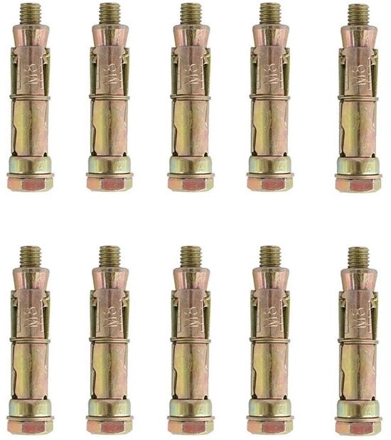 Boutone per allargamento 10 pezzi - M8 x 60 mm - Acciaio di carbonio - Bevuta rigida - Resistente al usura - Anticorrosione - Boutone per allargamento