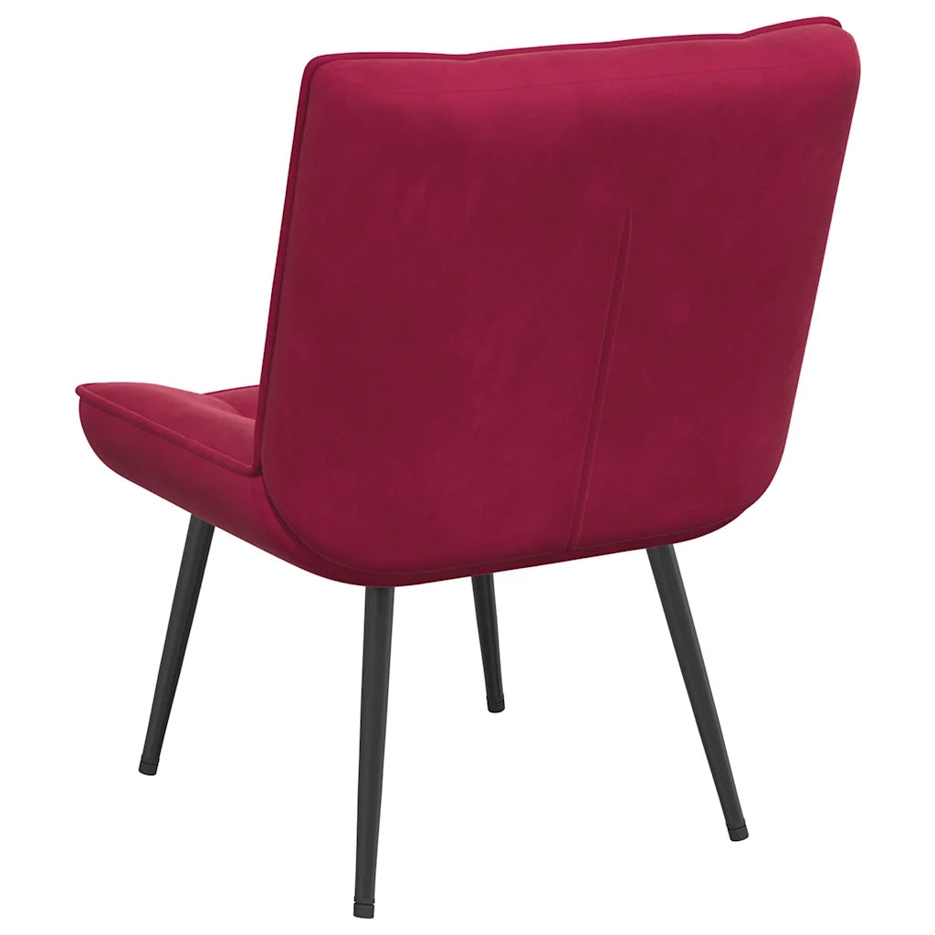 Sedia Relax 64x74x84 cm Rosso Vino in Velluto