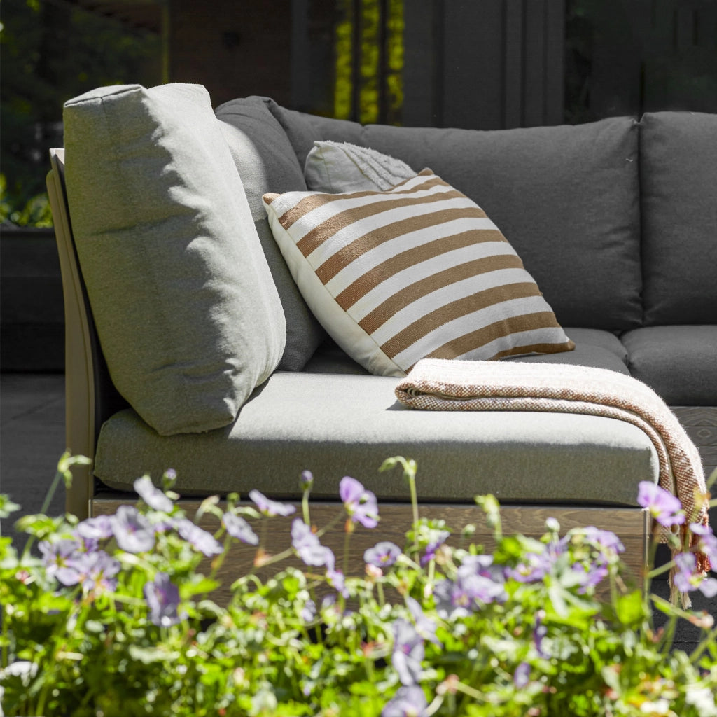 Salottino Outdoor Kendrick, set Salotto da Esterno 5 Posti, Marrone Noce