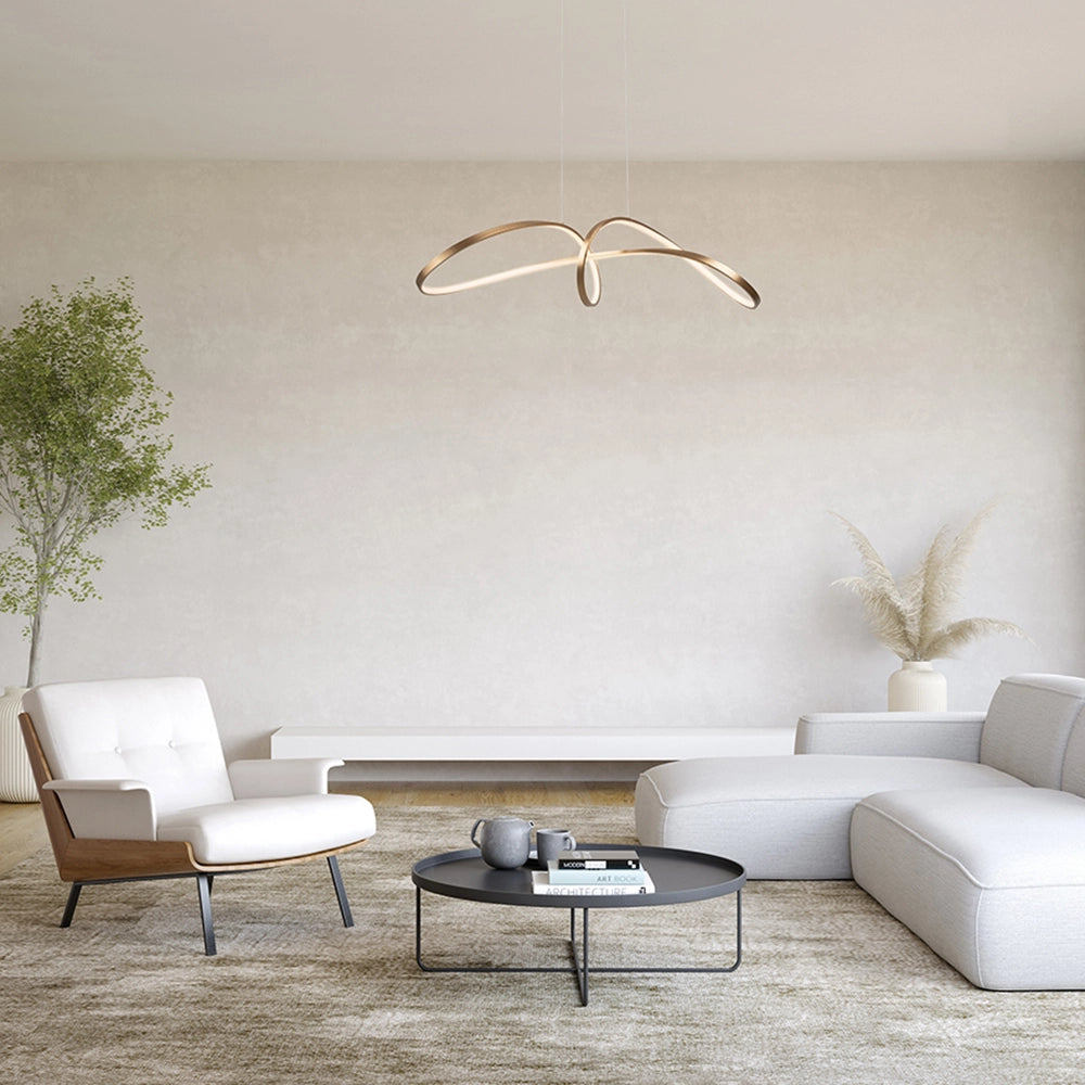 Lampada a sospensione Curve LED 42W oro Maytoni MOD156