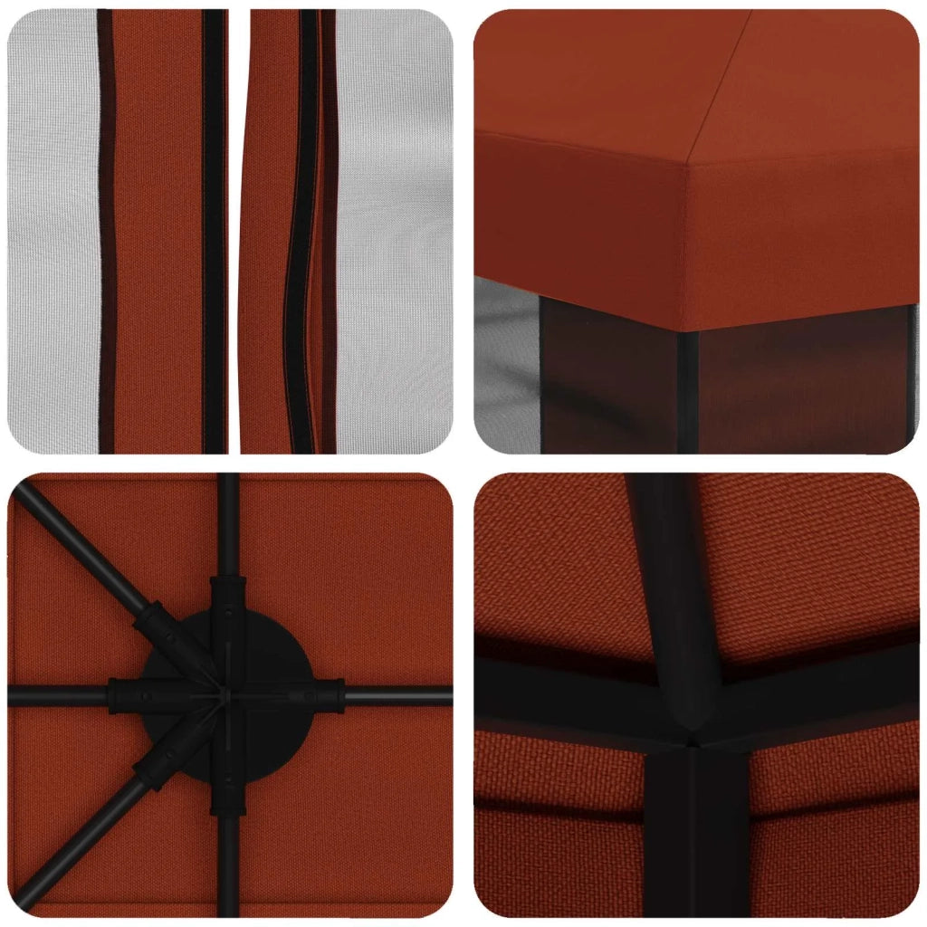 Gazebo con pareti laterali 4 × 3 m Terracotta 900388