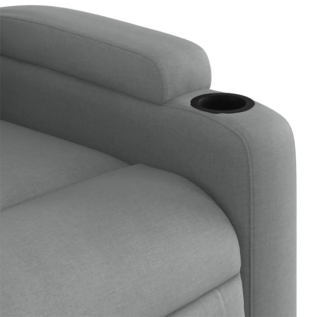 Divano Sedia-Poltrona Reclinabile in Tessuto Grigio Chiaro 508521