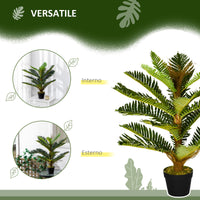 Pianta Artificiale di Palma con 18 Foglie Altezza 85 cm Vaso Incluso Verde