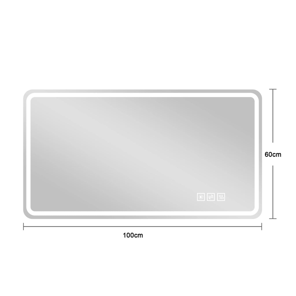 Specchio bagno LED 60x100 cm antiappannamento dimmerabile