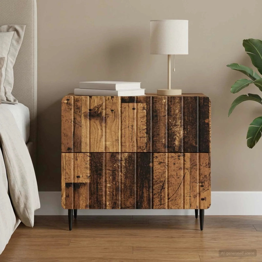 Armadio da Notte con cassetto Legno antico 62 x 34,5 x 49,5 cm 894323