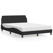 Letto con Materasso Dover Nero 140x200 cm in Velluto 3208413