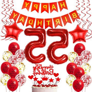 Decorazione di compleanno 55° anno donna palloncini rossi decorazione per torta 55 anni
