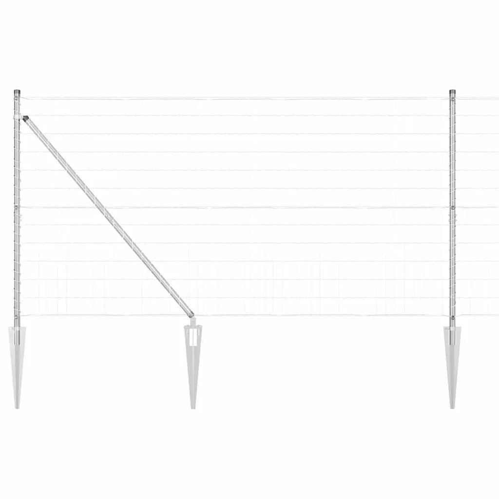 Recinzione con Posto Argento 1,2 x 10 m Acciaio 3350736