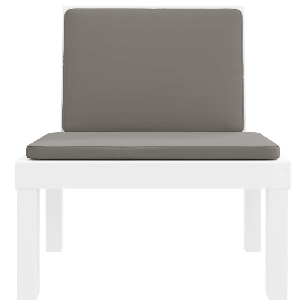 Set Salotto da Giardino 3 pz con Cuscini Bianco in PP